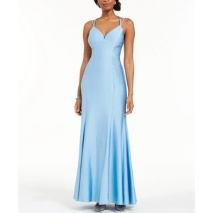 NIGHTWAY Womens Light Blue
Spaghetti Strap Evening Empire
Waist Dress 10